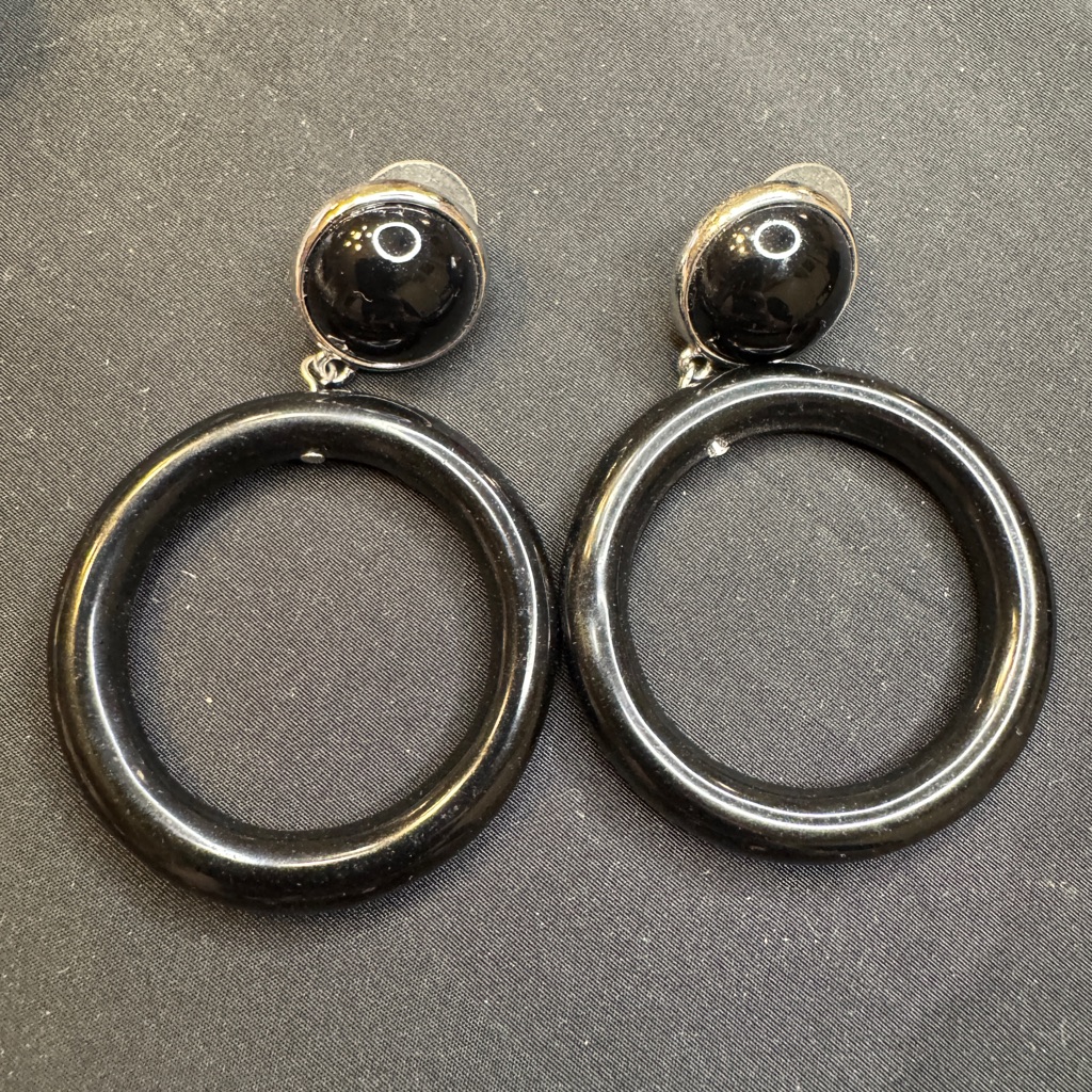 Chicos Black Silver Earrings 12$